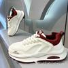 Men's High-End European White Sports Shoes - Breathable, Trendy, Thick-Soled Casual Sneakers
