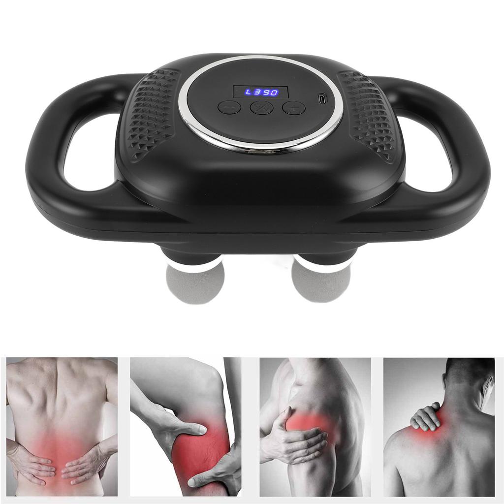 6 Heads Muscle Massager Rechargeable 10 Modes Smart Digital Display High Frequency Vibration Muscle Relaxation Massager for Back Neck Leg Shoulder