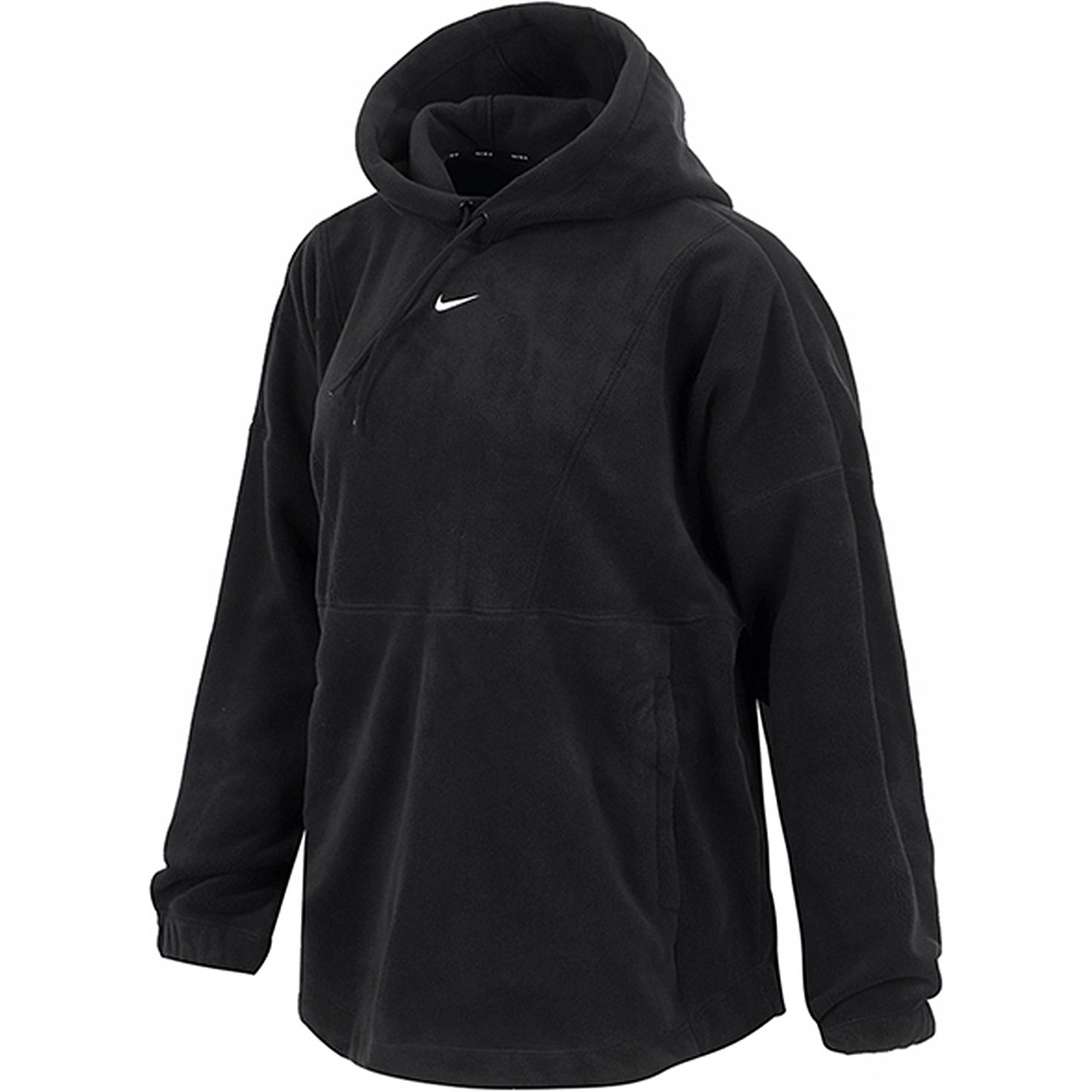 

Nike Solid Color Loose Fit Long Sleeve Hoodie Women tops Black FV8077-010 XL