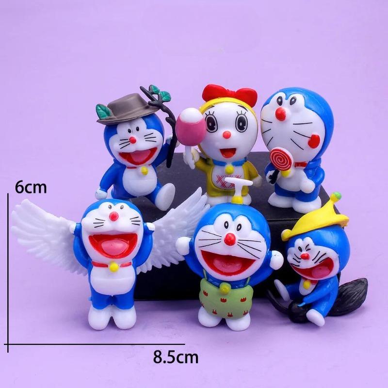 6Pcs Anime Doraemons Action Figure Model Pvc Toys Dorami Desktop Decoration Cartoon Birthday Gifts
