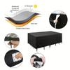 Rectangular Patio Heavy Duty Table Cover -  Tough Canvas Waterproof Outdoor Dining Table and Chairs General Purpose Furniture Co