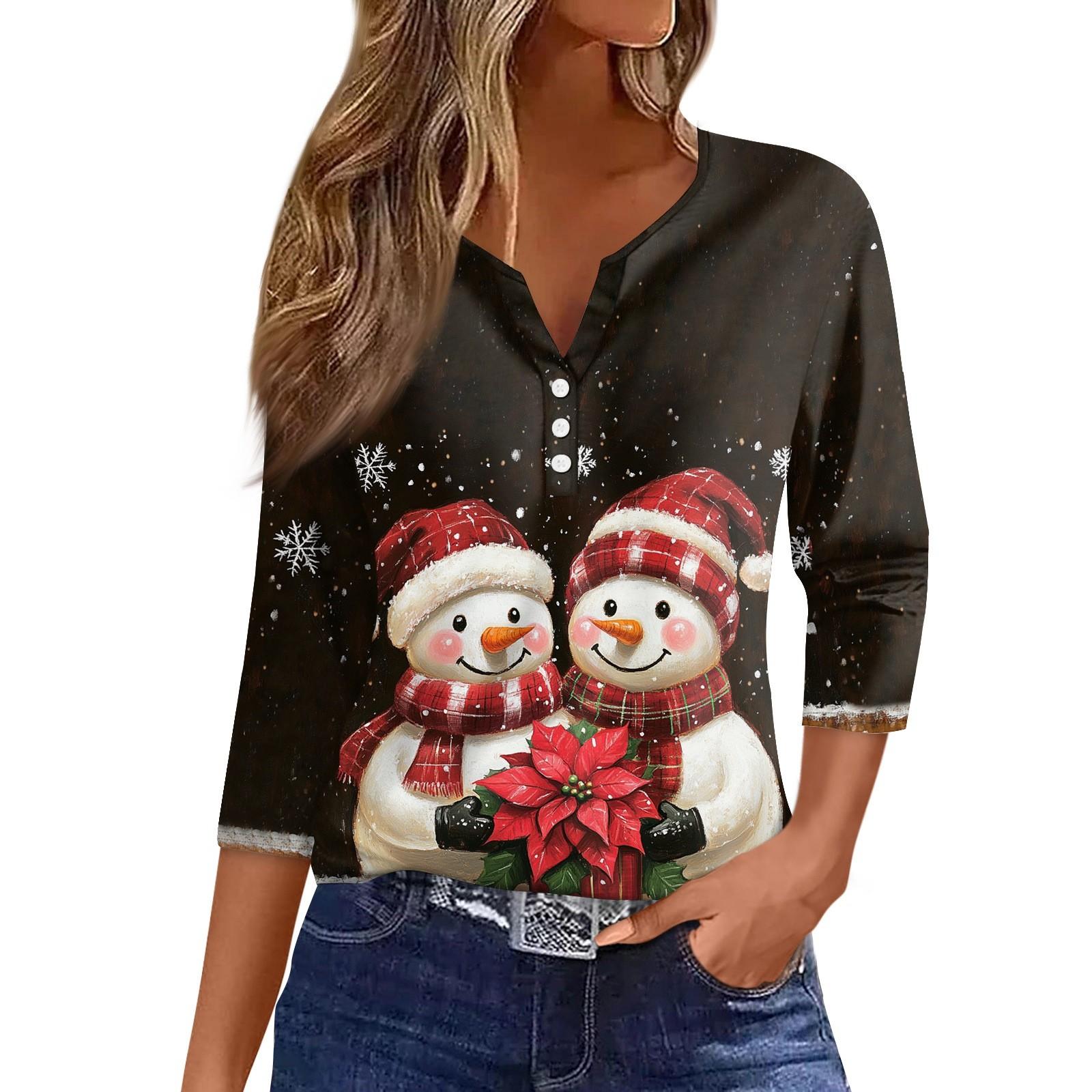 Женская футболка с рождественским принтом — фото 3