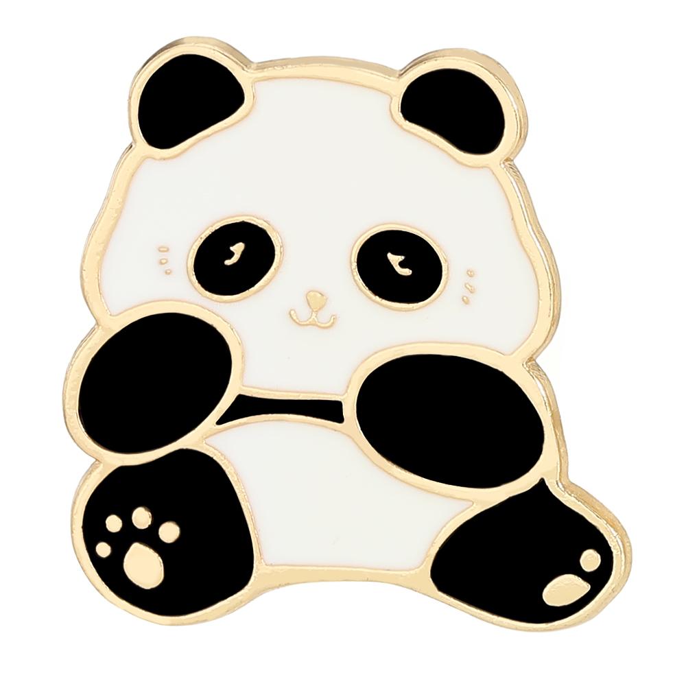 4 Stili Carini Panda Smalto Spille Cartoon Animale Che Gioca Dorate Spille da Bavero Per Ragazze Borsa Zaino Abito Distintivo Accessori