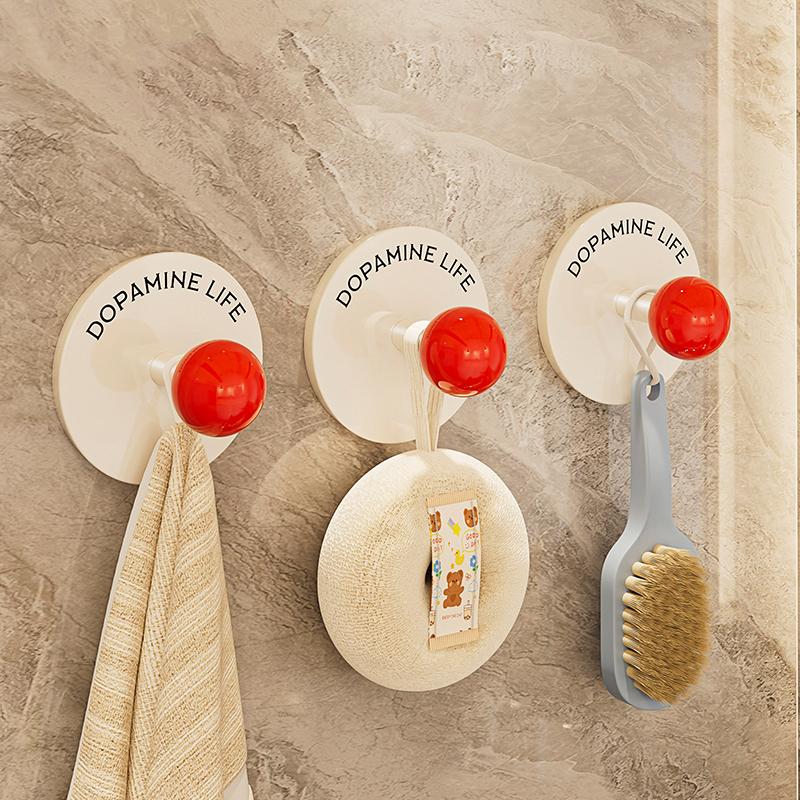 Adhesive Wall Hook Dopamine Adhesive Hooks Durable Simple Stable Wall Hook Bathroom Storage Accessories Room Door Coat Hooks