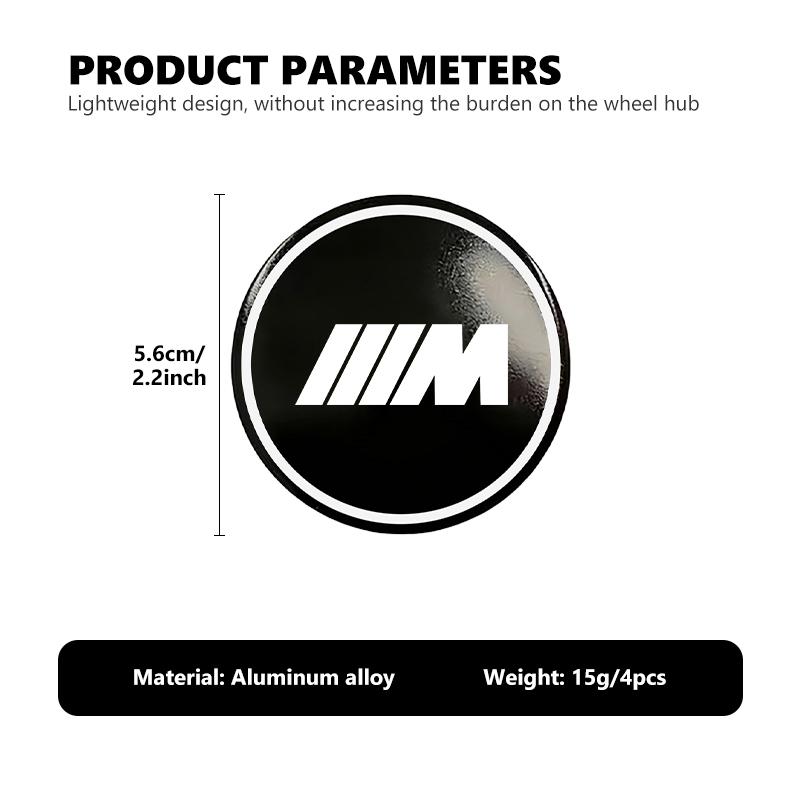 4pcs 56mm Car Aluminum Logo Wheel Center Hub Cap Badge Sticker For BMW M Performance Alpina M3 M5 M6 X1 X3 X4 X5 G20