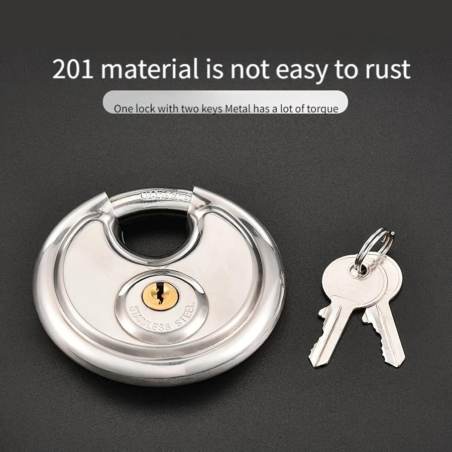 

1/2-Pack Heavy Duty Stainless Steel Round Padlock with Keys |Security Lock for Storage Lockers,Sheds,Garages,Trailers