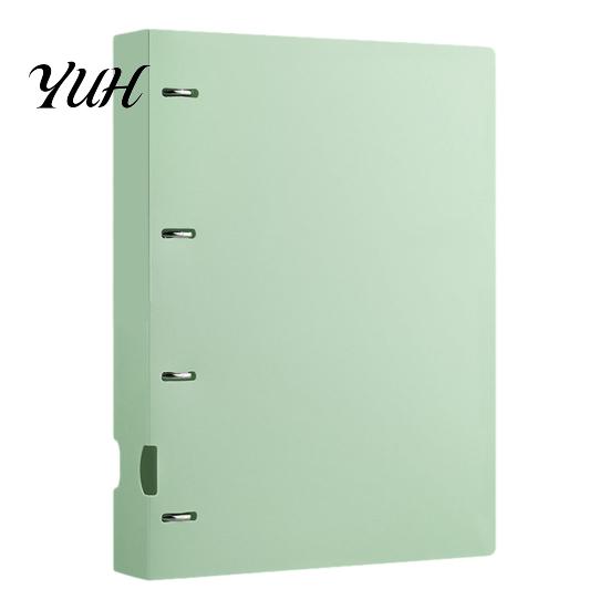 Smooth Page Turning Binder 4-Hole Document Folder/A4 File Bag, Durable PP Portable Storage Notebook Production Folder Folder, Macaron Colors
