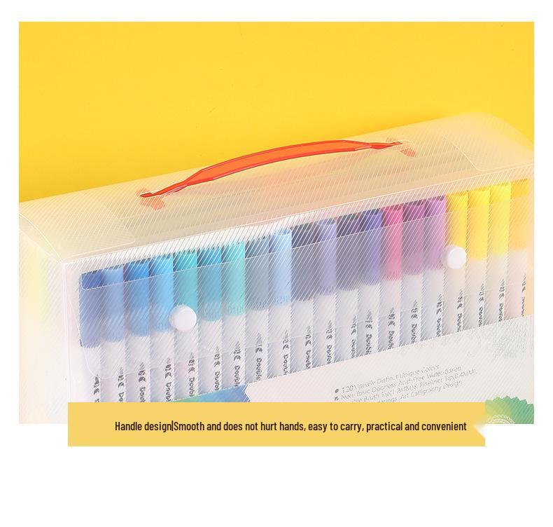 120-Color Double-Ended Washable Watercolor Pens - Eco-Friendly Children's Art Set