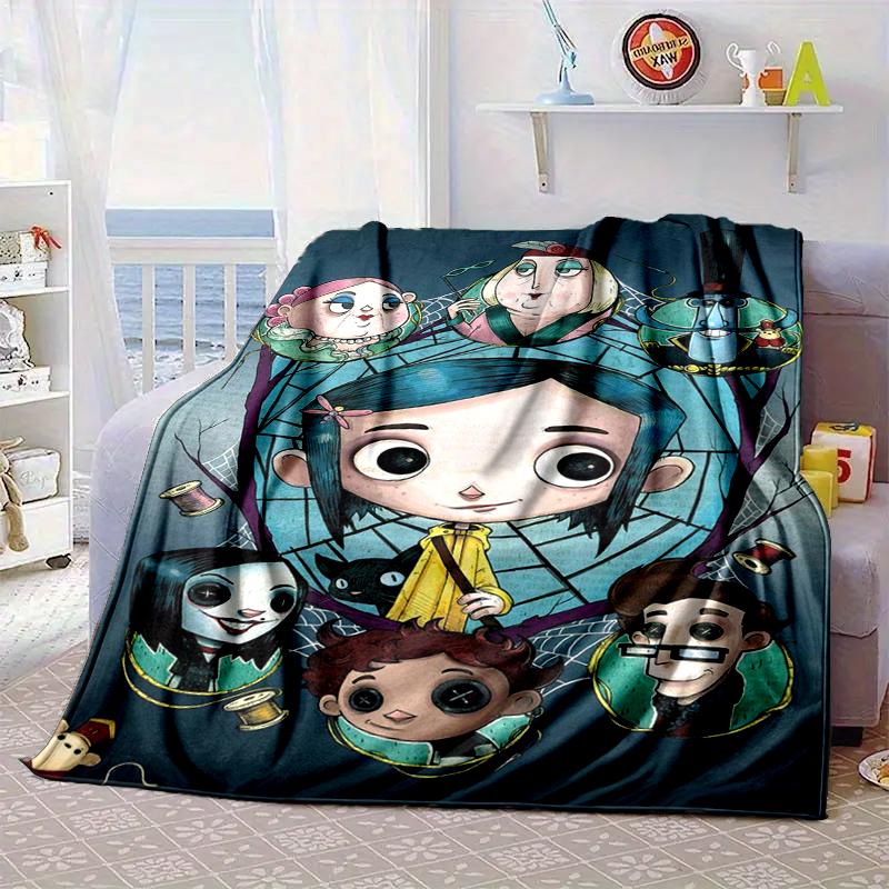 Moonlit Mystery Cora-line Blanket Flannel Blanket for bed, sofa, Camping, Hiking, Picnic Essentials, gift for family Fan gifts