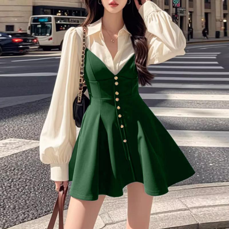 

VONDA Женские летние платья-двойки с воротником-рубашкой и длинным рукавом 5XL