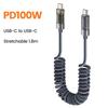 Toocki Type C to Type C Cable 100W Display Fast Charging Charger USB C to USB C Transparent PD Cable For IPhone15 Macbook