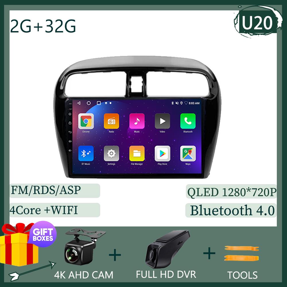 Carplay Android 14 For Mitsubishi Mirage 6 Attrage 2012 2013 2014 2015 2016 2018  DSP Car Radio 5G WIFI Navigation No 2 Din Dvd