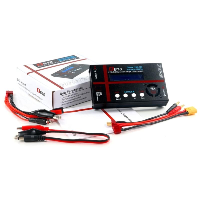 

D610 120W 10A Balance Charger Discharger 1S-6S Digital Battery Pack Charger for NiMH/NiCD/LiFe with LCD Display