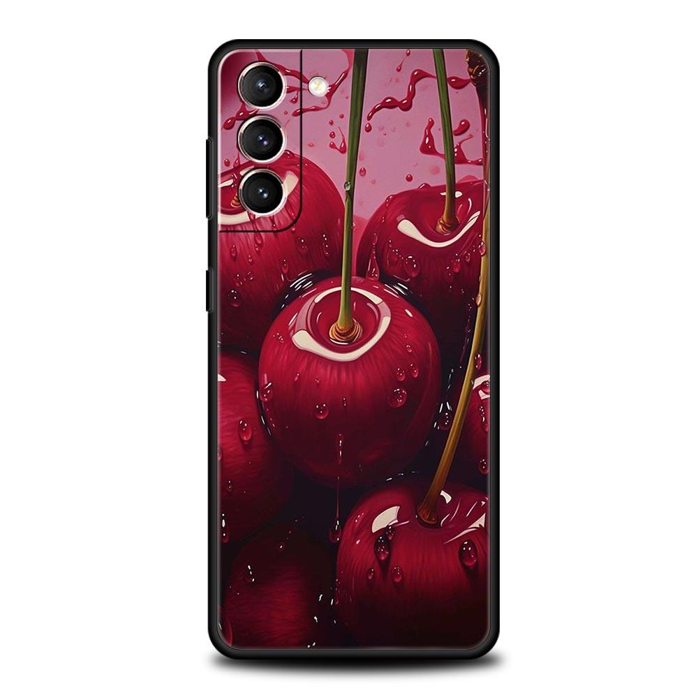 Cherries Cherry Fruit Phone Case For Samsung Galaxy S24 S23 S22 Ultra S20 S21 FE 5G S10 S9 Plus S10E S8 S7 Edge Silicone Cover