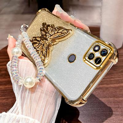 Redmi9c Lanière Placage Support Papillon Étui en Silicone Pour Xiaomi Redmi 10a 9c 9 10 4g Housse de Support Antichoc Redmi10a Redmi10c