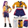 Movie Kpop Demon Hunter Rumi Cosplay Costume for Girl Halloween Carnival Rumi Jacket Vest and Shorts Three-piece Set Dress Up