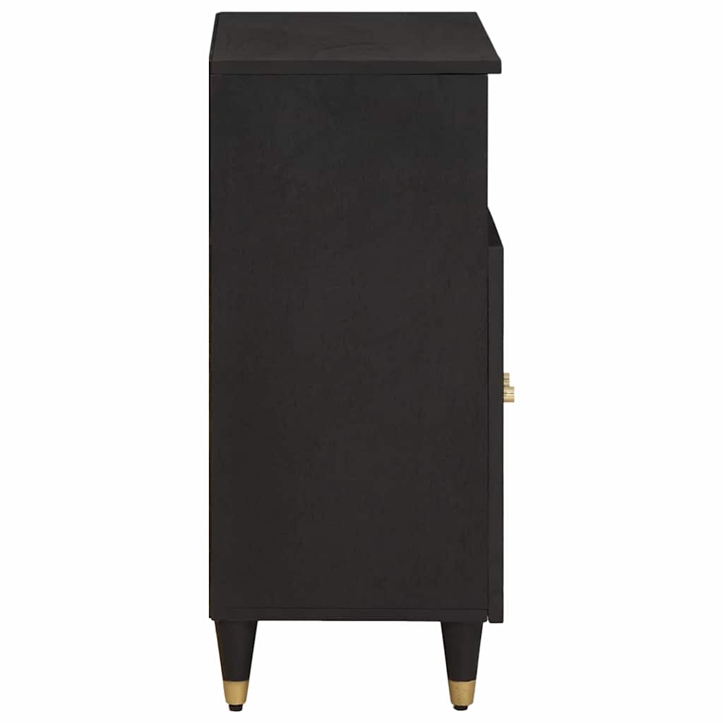 Black Sideboard with Shelf 60 x 33 x 75 cm Solid Mango Wood