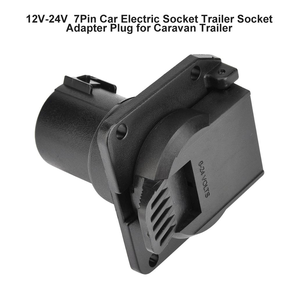 12V-24V 7-pins bil elektrisk kontakt tilhengerkontakt adapterplugg for campingvogn tilhenger