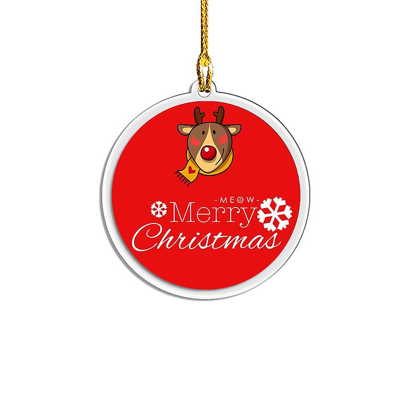 

1 шт. Украшение для украшения рождественской елки, новогодние знаки, счастливый декор, подарок, акриловый, сделай сам, рождественский круглый кулон