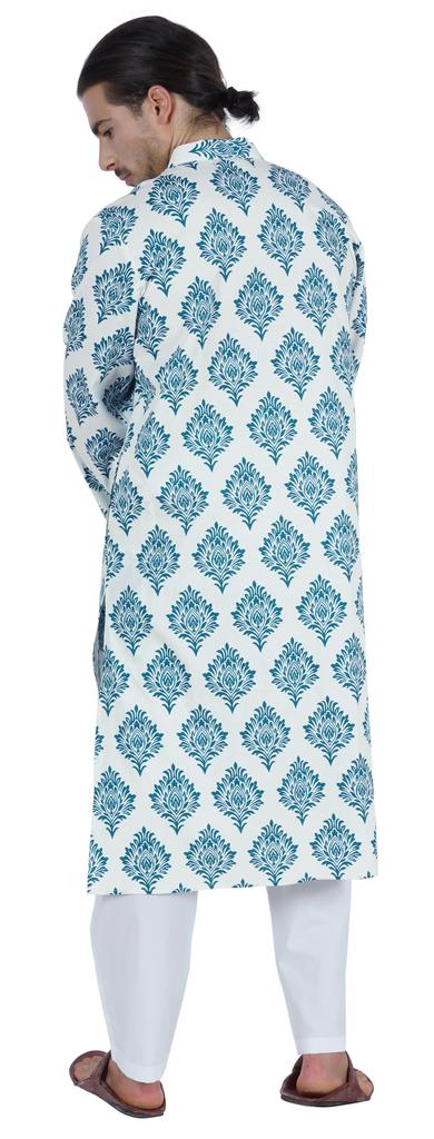 Atasi Designer Kurta For Men  s Printed Chinese Collar Summer Ethnic Party