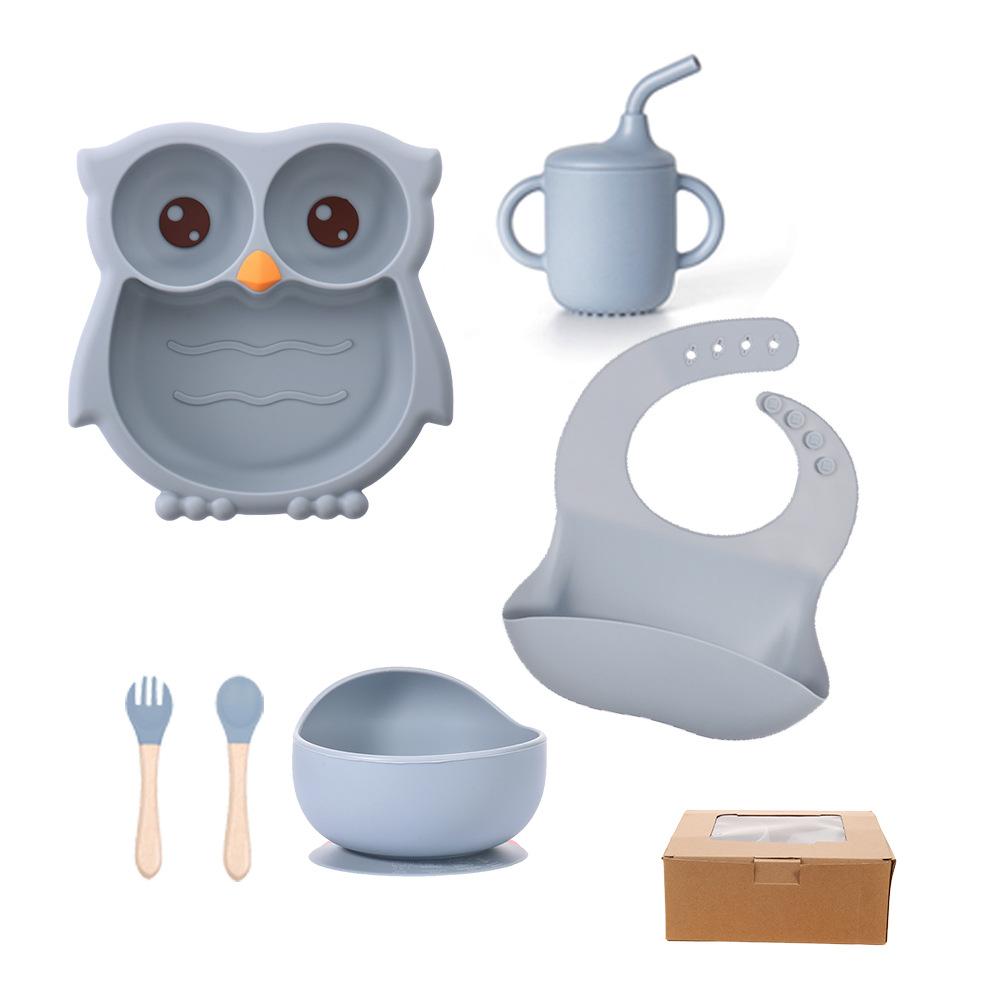 

Silicone Plate Set, 6-piece Set For Baby Learning And Water Feeding Utensils One Size синій