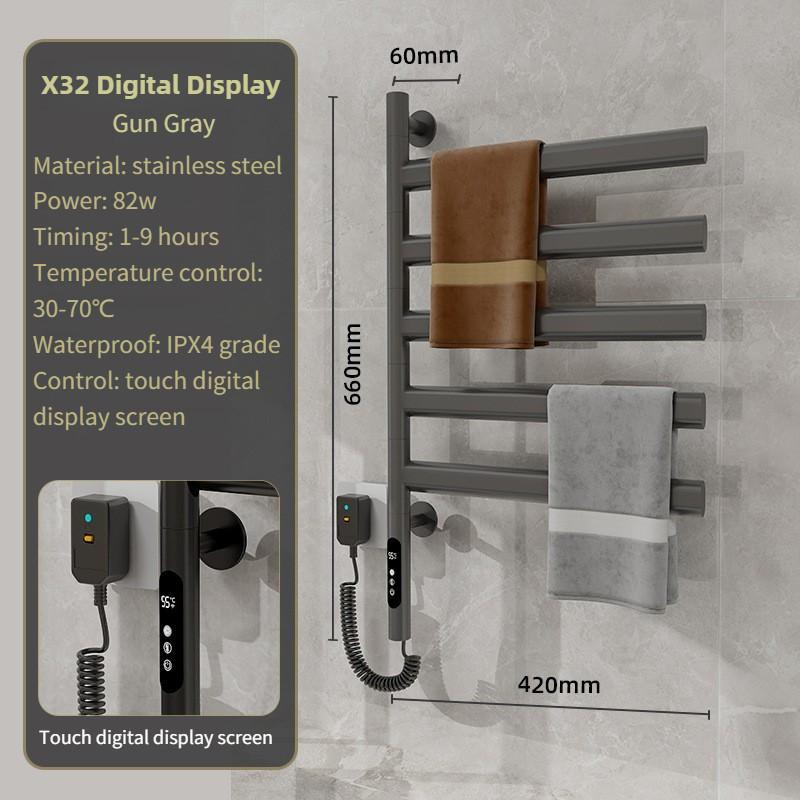 Household Bathroom Waterproof Intelligent Constant Temperature Towel Drying And Storage Holder Electric Towel Rack