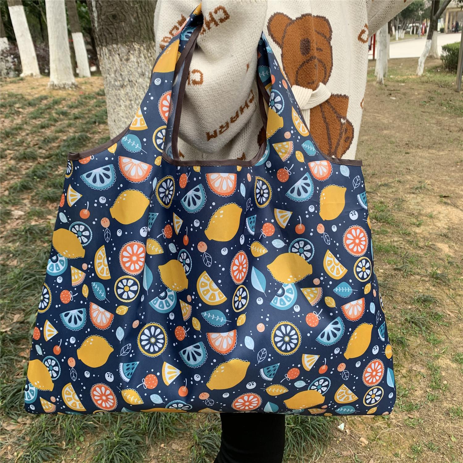 

Складная большая сумка для покупок, моющаяся, многоразовая, удобная в переноске, вместительная сумка, пчела, медведь, кошка, цветочный узор