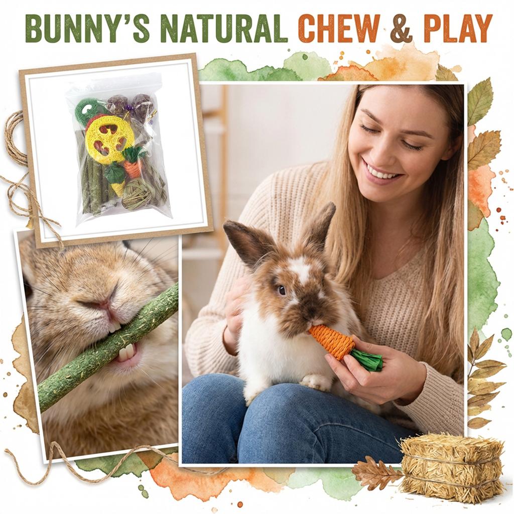 14-Pack Small Animal Chew Toys, Natural Guinea Pig Hamster Teething Toys With Carrot, Corn, Luffa, Timothy Sticks, And Flower Lollipops