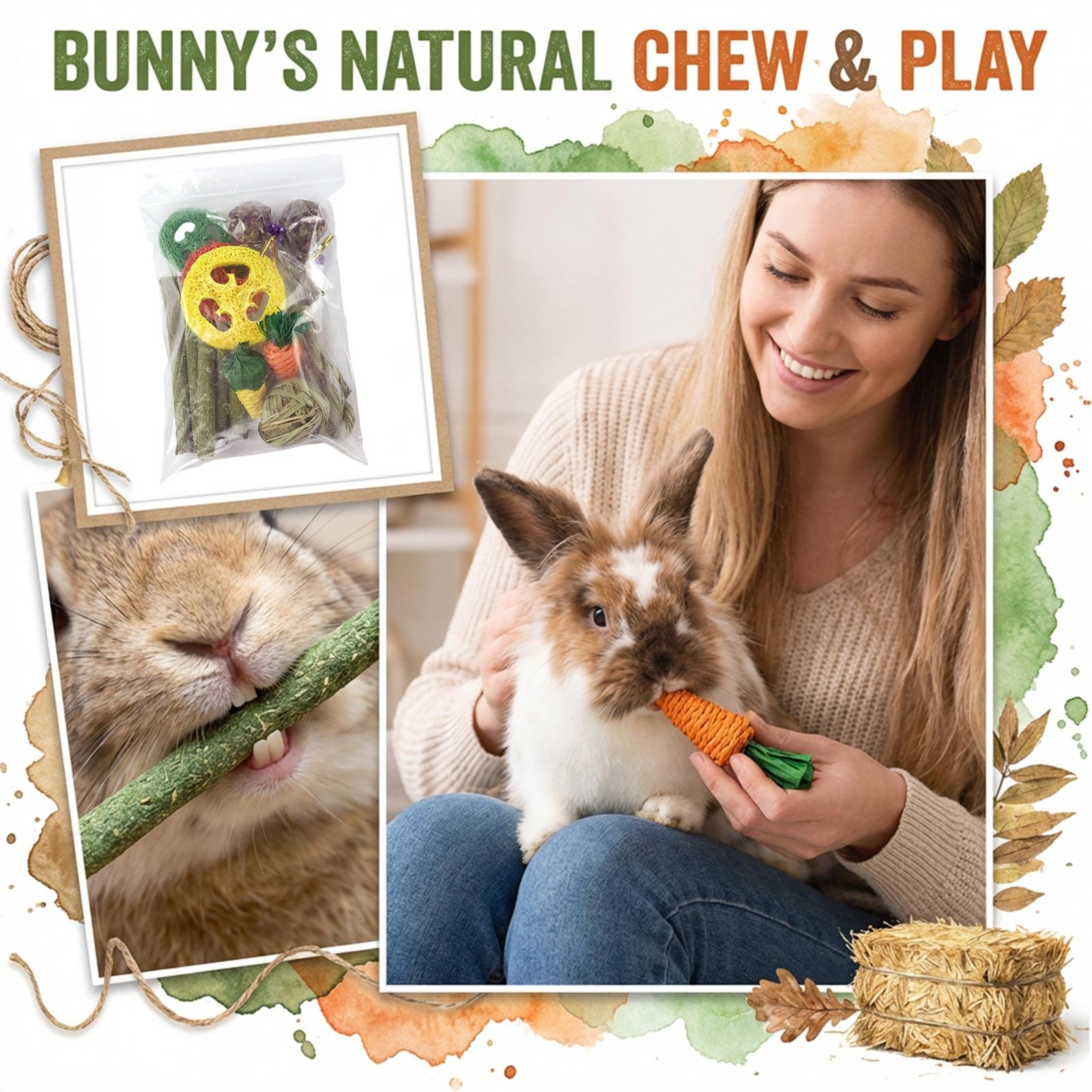 14-Pack Small Animal Chew Toys, Natural  Guinea Pig  Hamster Teething Toys With Carrot, Corn, Luffa, Timothy Sticks, And Flower Lollipops One Size