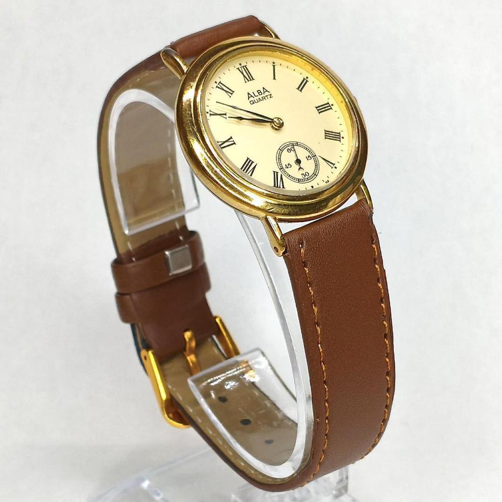 Used SEIKO ALBA V803-0190 Small Seconds Vintage Working Condition Beautiful