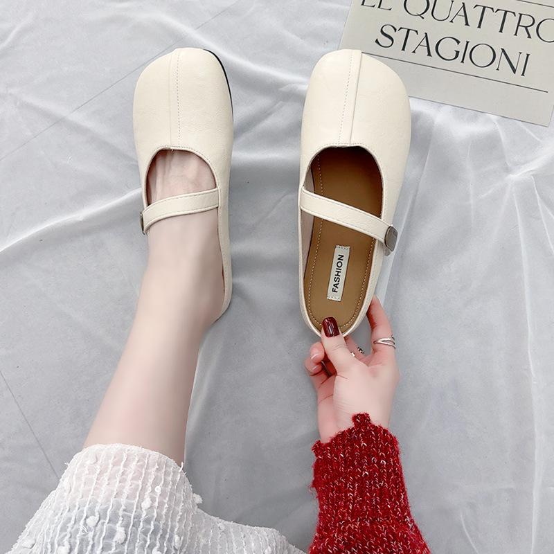 Summer fashion bag head half tray shoes girl 2025 new versatile fairy style square head flat bottom with skirt half slippers