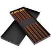 5 Pairs Chinese Style Wooden Chopsticks Set Safe Handcrafted Tableware Gift for Family FriendsWenge