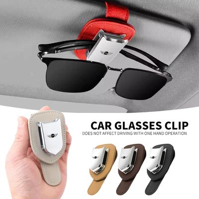 Fashion Car Sun Visor Glasses Clip Leather Eyeglasses Clip For BMW Mini Cooper F54 F55 F56 R56 R60 SONE Roadster Clubman Coupe