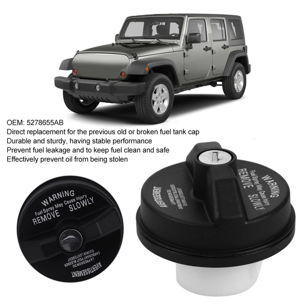 Fuel Tank Cover, Tank Cap, Fuel Gas Cap, Fits Chrysler, Jeep, Dodge 2001-2016, Fuel