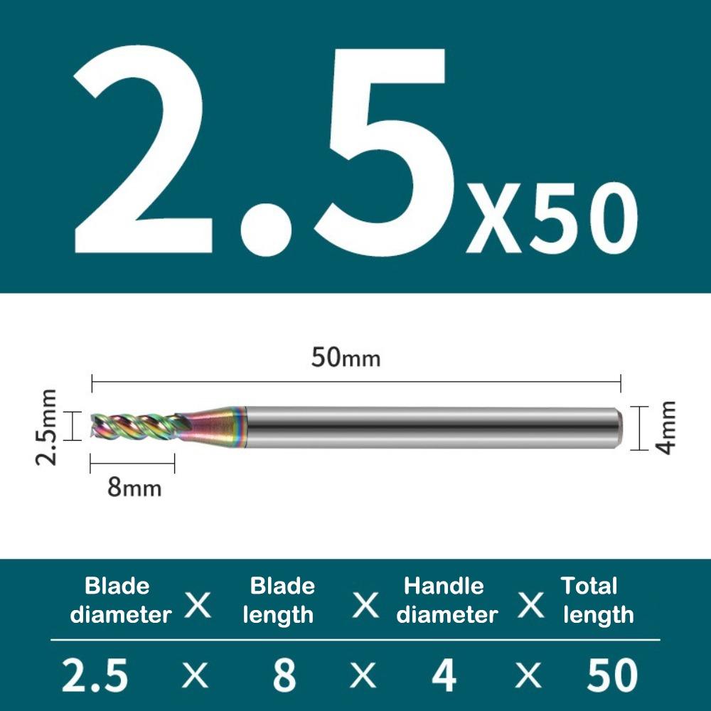 HRC65 Metal Milling U-groove CNC Carving Bit Special CNC 3 Flute End Mill
