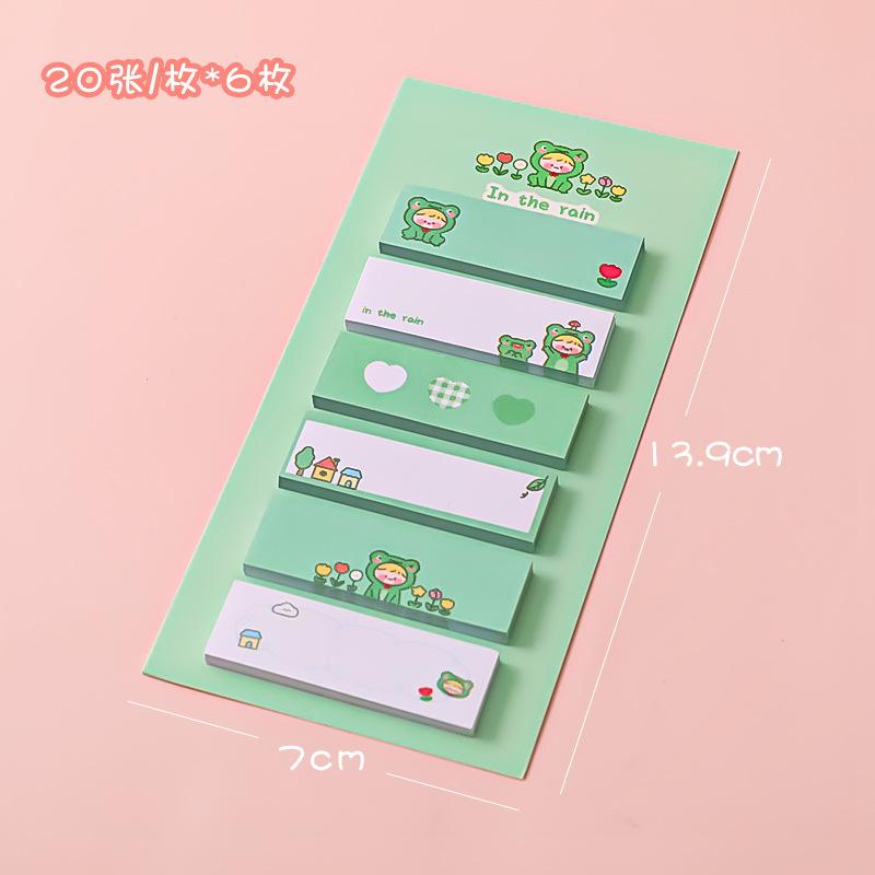 

1Pcs 6 × 2sheet Grid Girl Index Stickers Student Cute Instruction Stickers Ins6 Notes Creative Message Sticky Note Paper