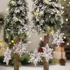 6pcs Acrylic Snowflake Pendant For Christmas Tree Decoration Transparent Snowflake Pendant Hanging Ornament For New Year Home Party