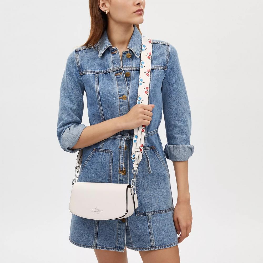 Coach Strap With Floral Print Silver Chalk Multi