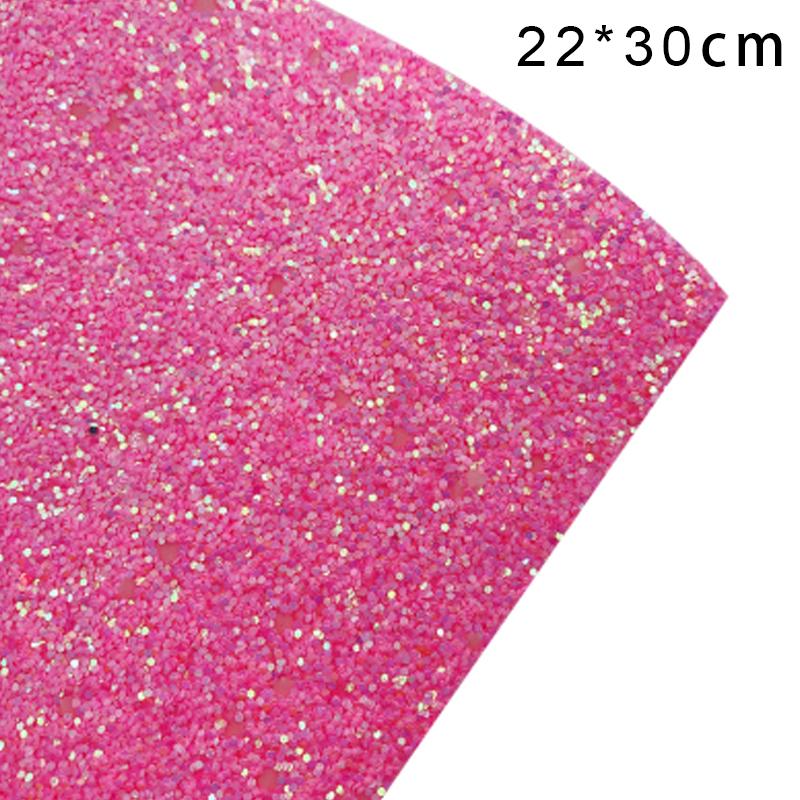 22x30cm/ Sheet Faux Leather Rainbow Chunky Glitter Fabric For Handmade Coin Purse Bag Diy Bows Hair Accessories Craft Material