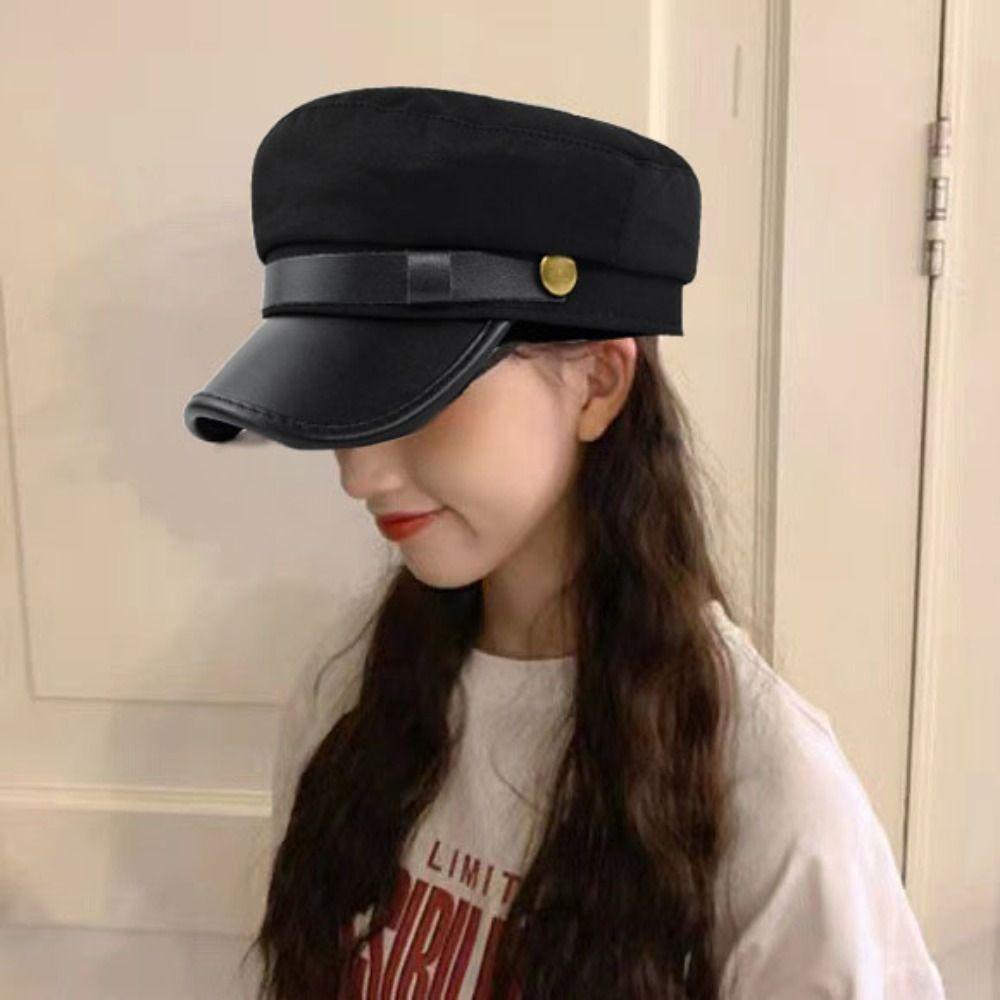 British Style Navy Cap Flat Army Cap Octagonal Hat Flat Top Hat Beret Hats Salior Hat Warm Flat Peaked Caps Outdoor Travel