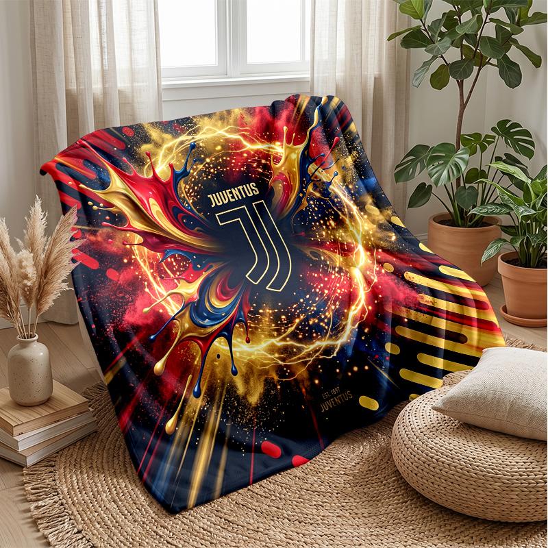 Coperta a tema Juventus FC Morbida coperta in flanella Coperta morbida tipo plaid Coperta accogliente per divano e letto per arredamento domestico