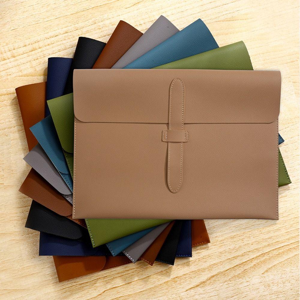 Simple A4 Leather File Folder Large Capacity File Folder Bag  Material