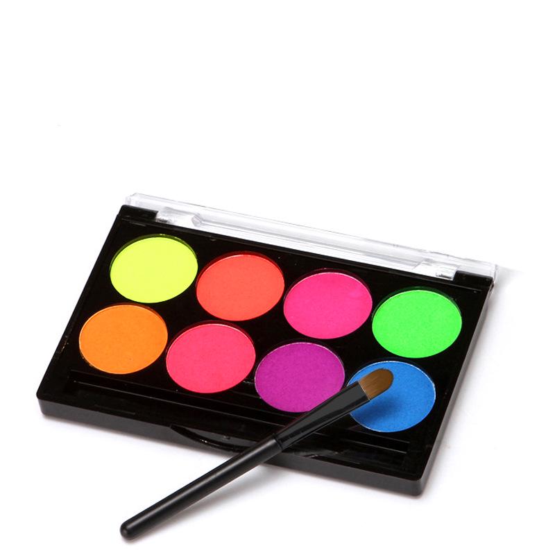 8-Color Fluorescent Water-Soluble Body and Face Paints for Opera, Makeup, and Fan Art