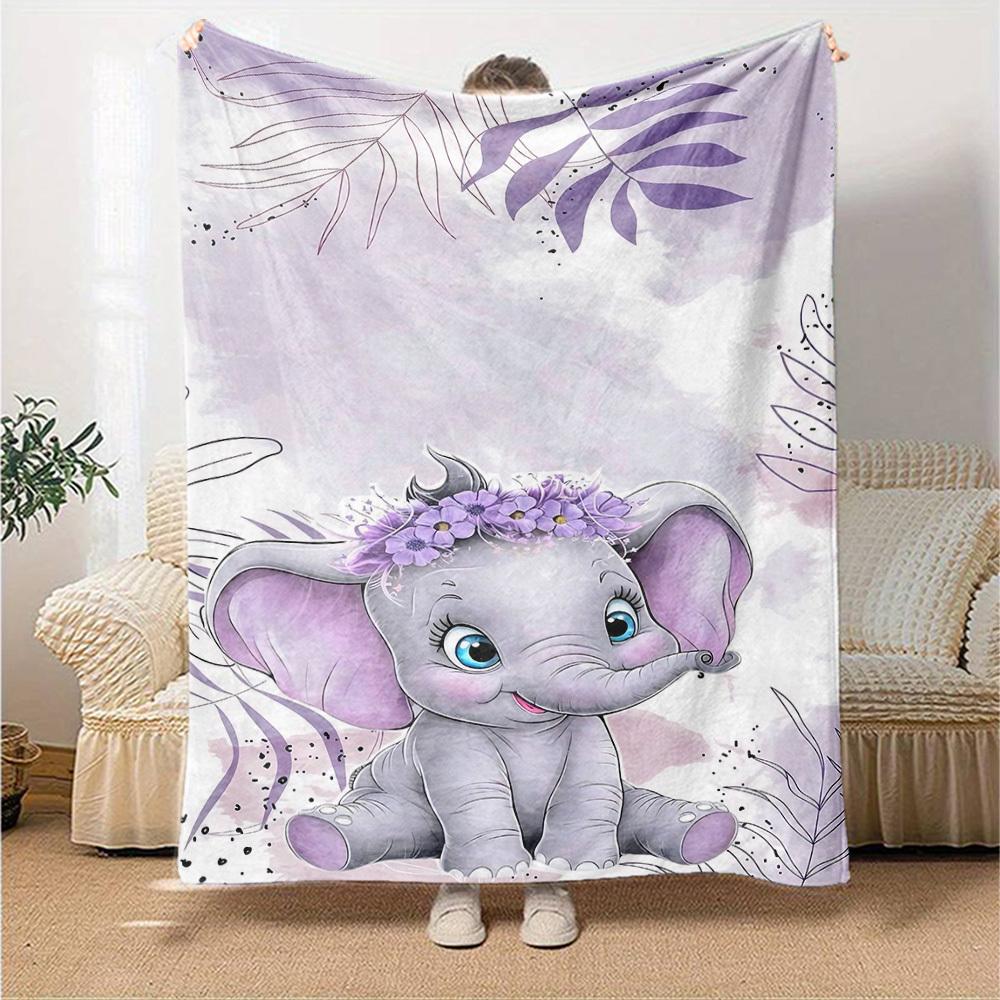 1 pezzo Coperta con Nome Elefante Leggera Coperta in Flanella per Divano Letto Viaggio Campeggio Soggiorno Ufficio Divano Sedia
