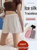 Women's Ice Silk Seamless Wave Edge Safety Pants - Anti-Exposure, Lightweight, Loose Fit, Three-Quarter Length, for Home or Outdoor Wear, Summer.