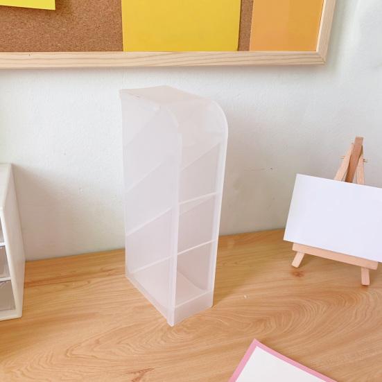 Pen Holder 4 Grids Large Capacity Plastic Multi-functional Lipstick Makeup Brush Organizer for Daily Use