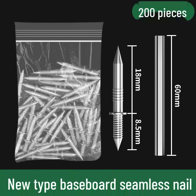 Seamless Solid Wood Skirting Board - Two-Way High-Strength Staircase Horn Nail, No-Punch Woodworking.