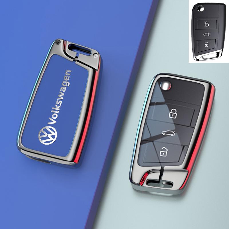 Für VOLKSWAGEN VW für Volkswagen Tiguan VW Golf 7 4 5 Mk4 6 MK7 für Skoda Octavia A7 für Seat Leon Ibiza Altea Metall Auto Schlüsselhülle