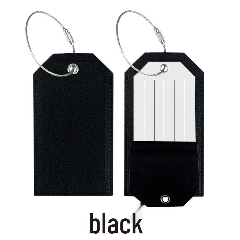Customizable Leather Luggage Tag with Iron Rope and Paper Card