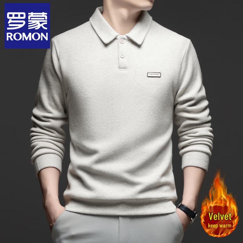 

Мужской зимний вязаный свитер на лацкане с флисовой подкладкой от Luo Meng XL